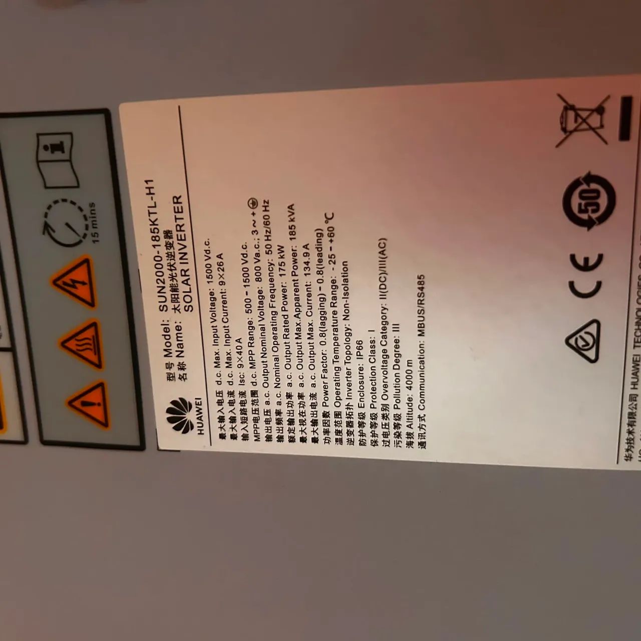 Inversor Huawei 185K - Foto 4