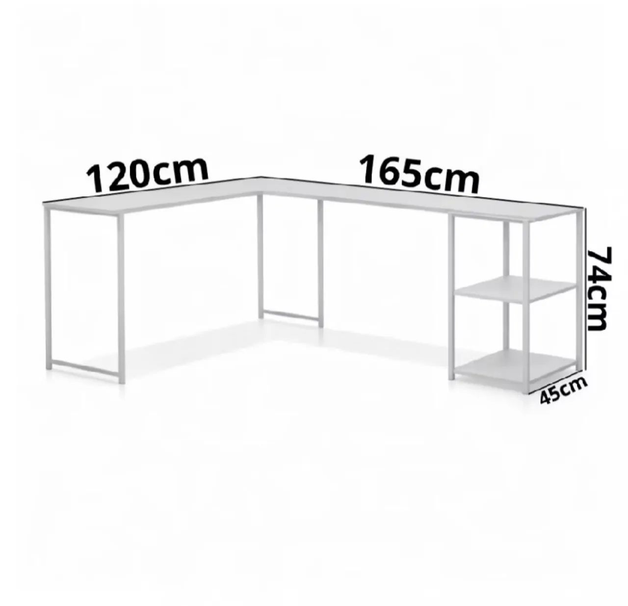 Mesa em L - Estilo industrial (bronze + off white) - Foto 2