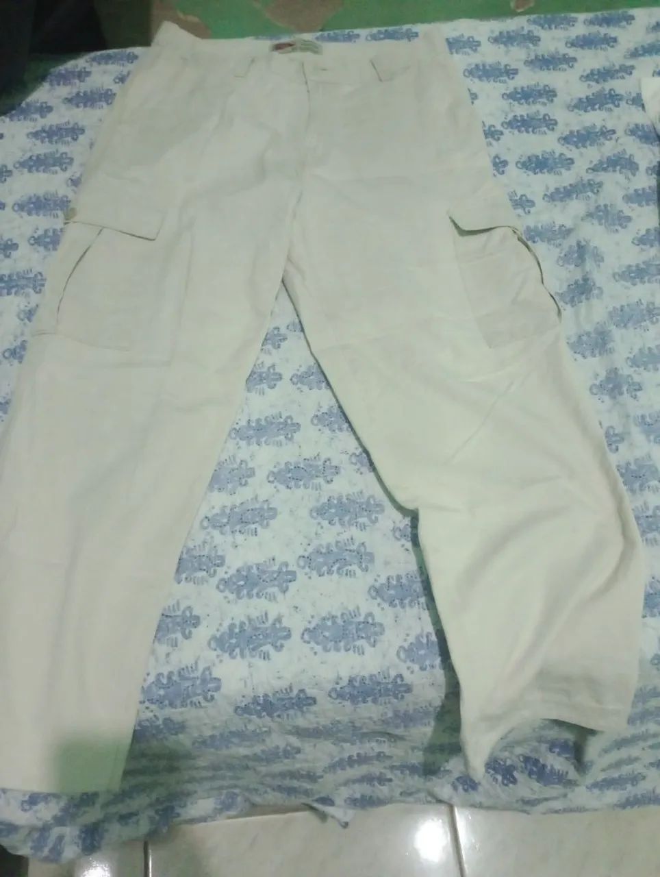 Calça cargo bege masculino 