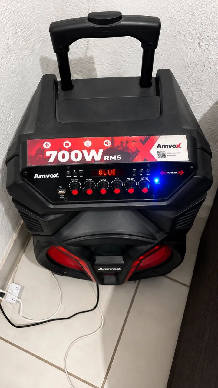 Caixa de Som Amvox 700W RMS Bluetooth com Rodinhas - Foto 2