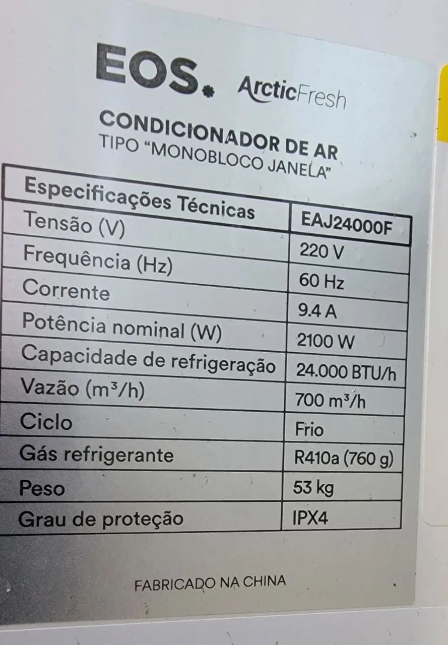 Ar-Condicionado Janela 24000 BTUs EOS Só Frio EAJ24000F 220V - Foto 2