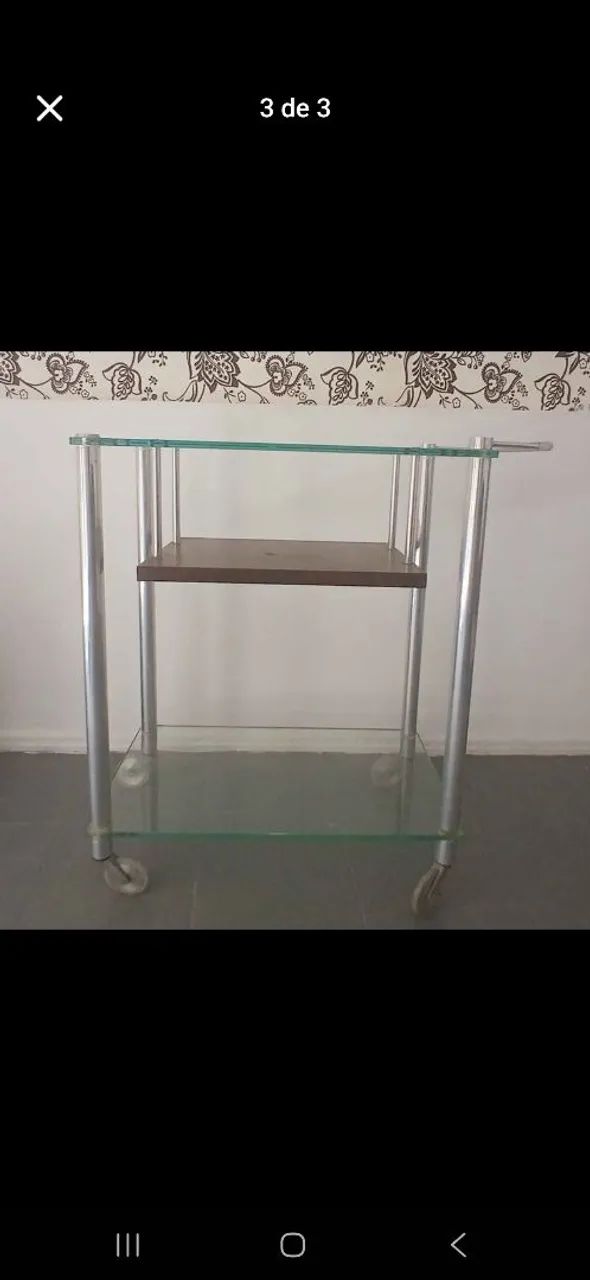 Carrinho barato de vidro e alumínio 