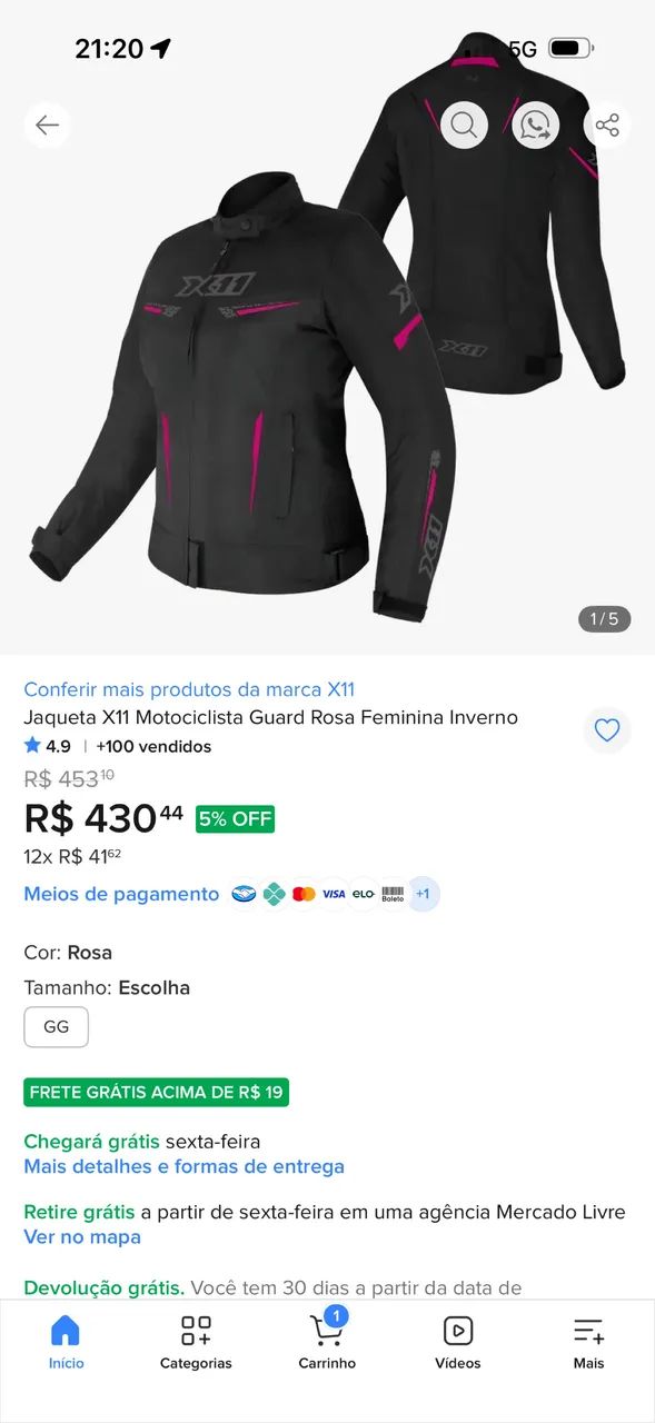 Jaqueta de moto 