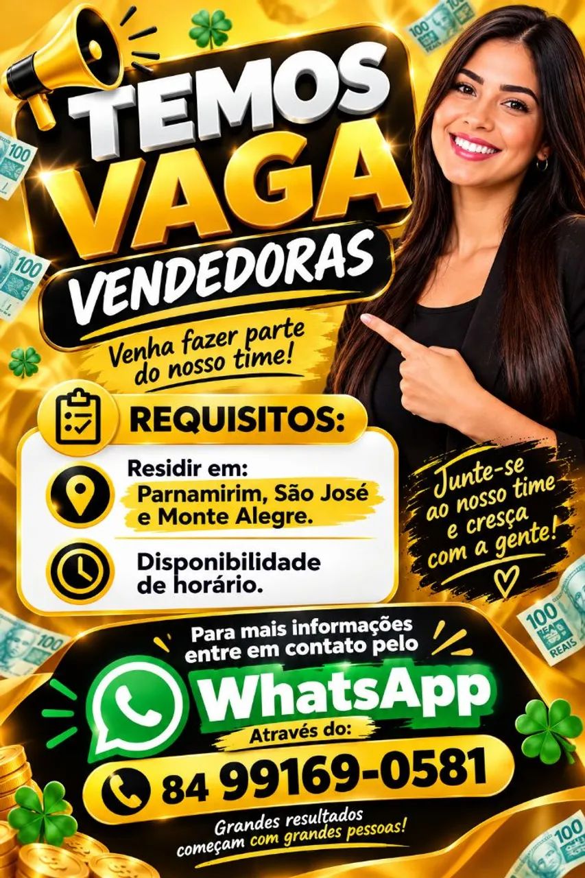 Vaga: Vendedores(a)