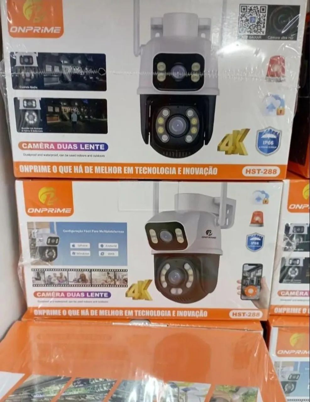 Câmera de segurança Wi-Fi visão dupla 360° externa 