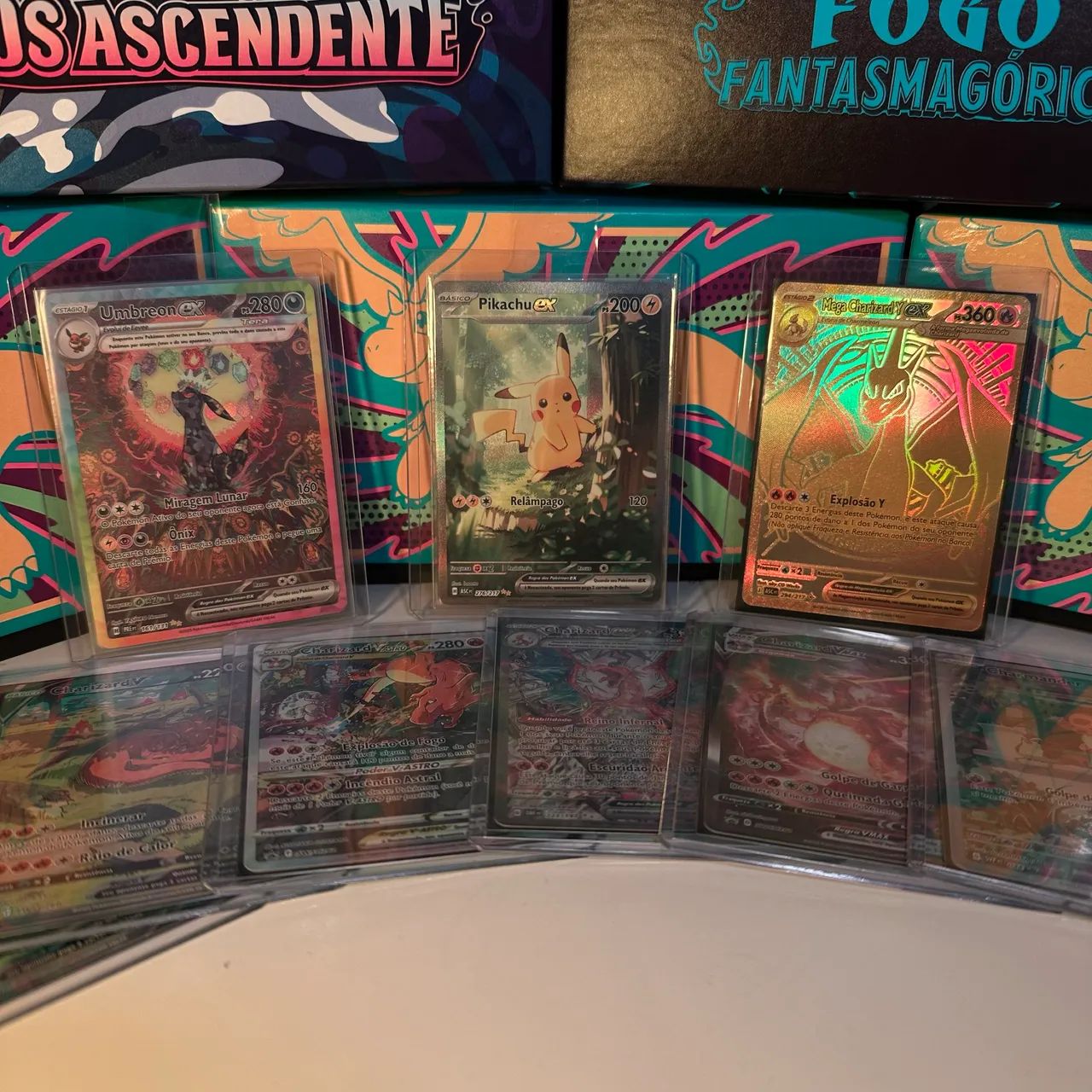 Coleção Pokémon - Pikachu ex / Umbreon ex / Charizards e outras 