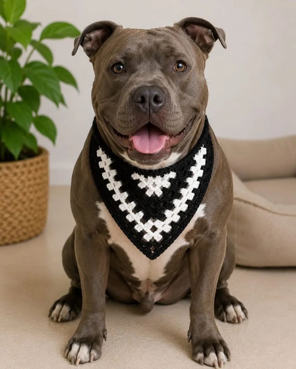 Bandana Pet Time Futebol Crochê Artesanal - Cães - Vários Tamanhos P M G - Foto 4
