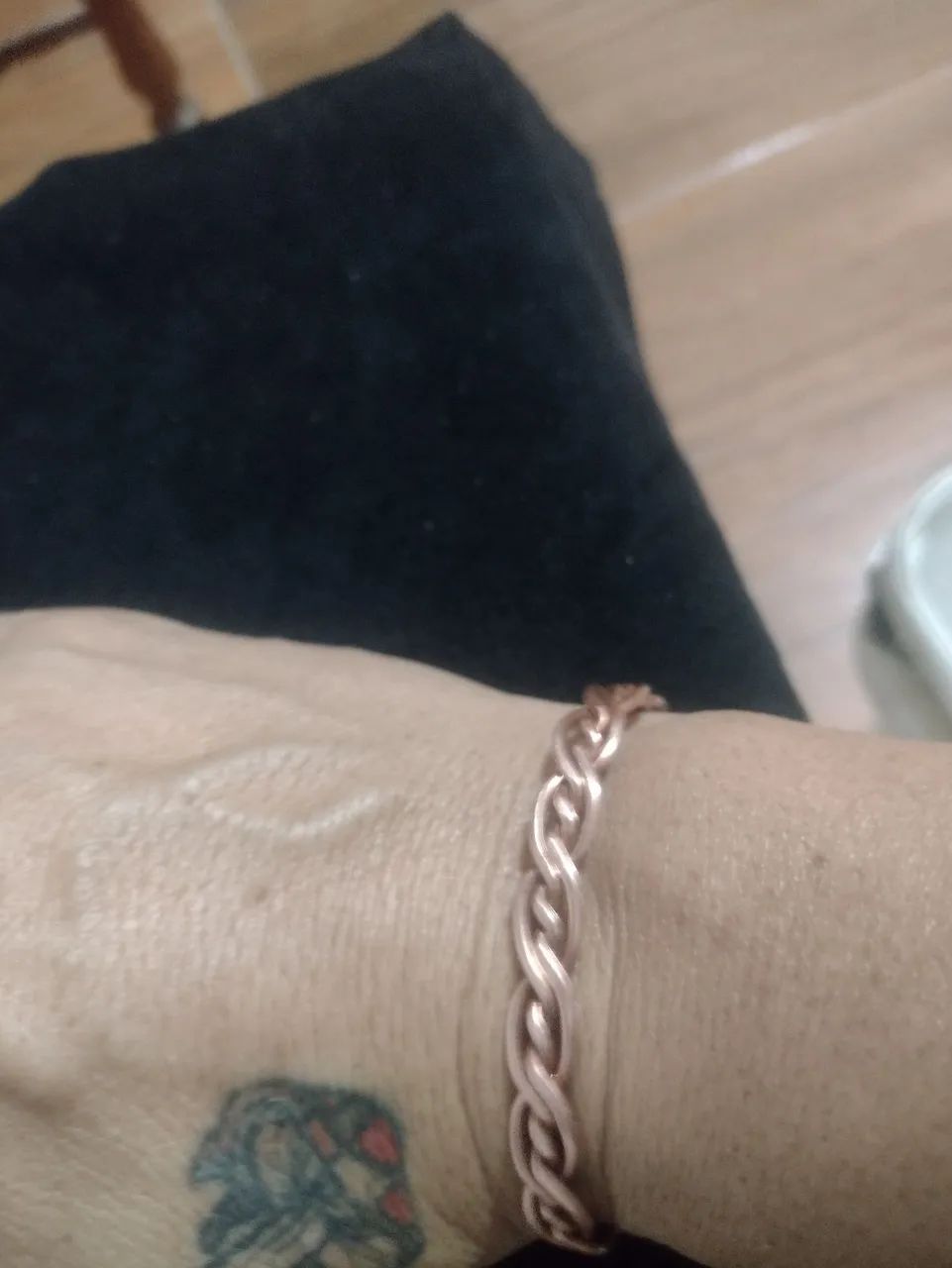 Pulseira de cobre natural artesanal ajustável  - Foto 4