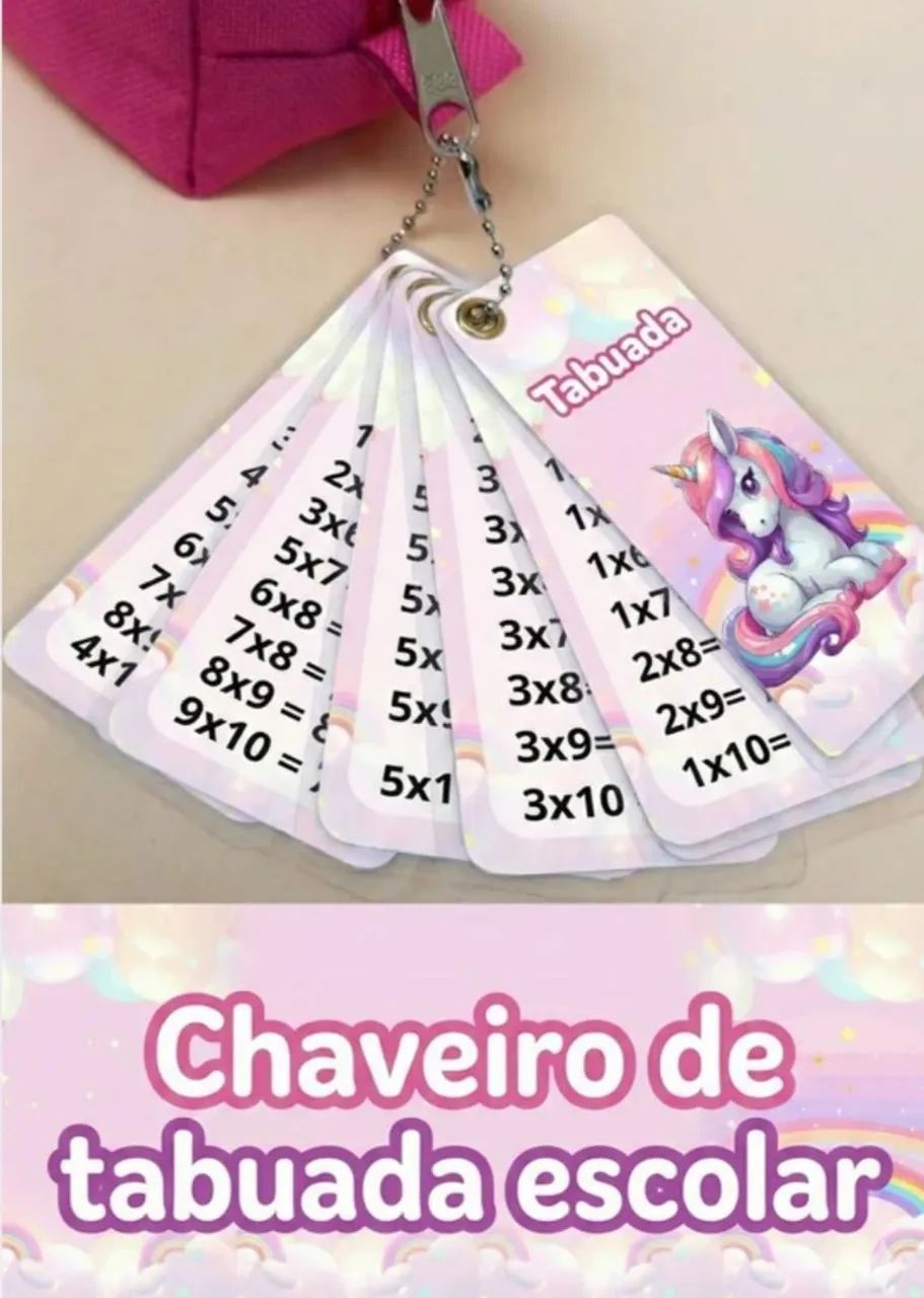 Chaveiro Tabuada Escolar Personalizado