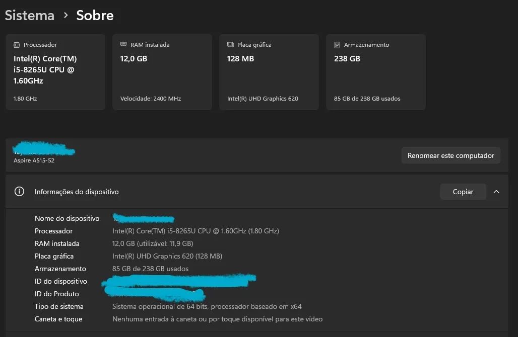 Notebook Acer Processador Intel Core I5 RAM 12GB SSD 238GB - Foto 2