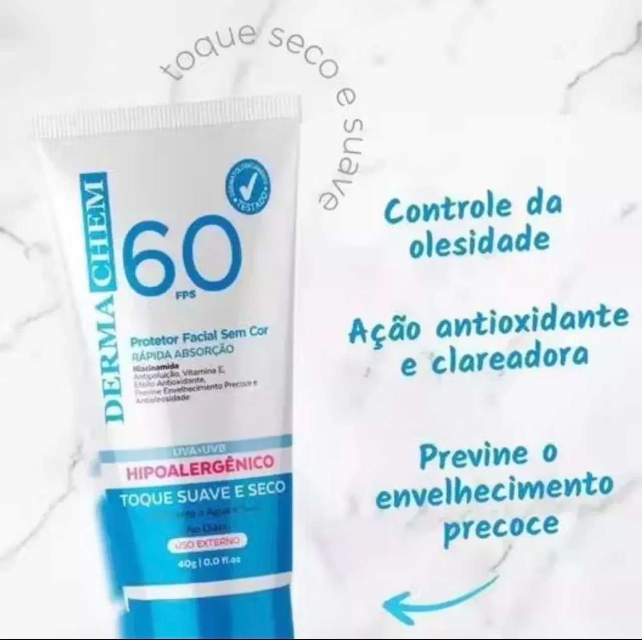 Protetor facial solar Derma chem - Foto 2