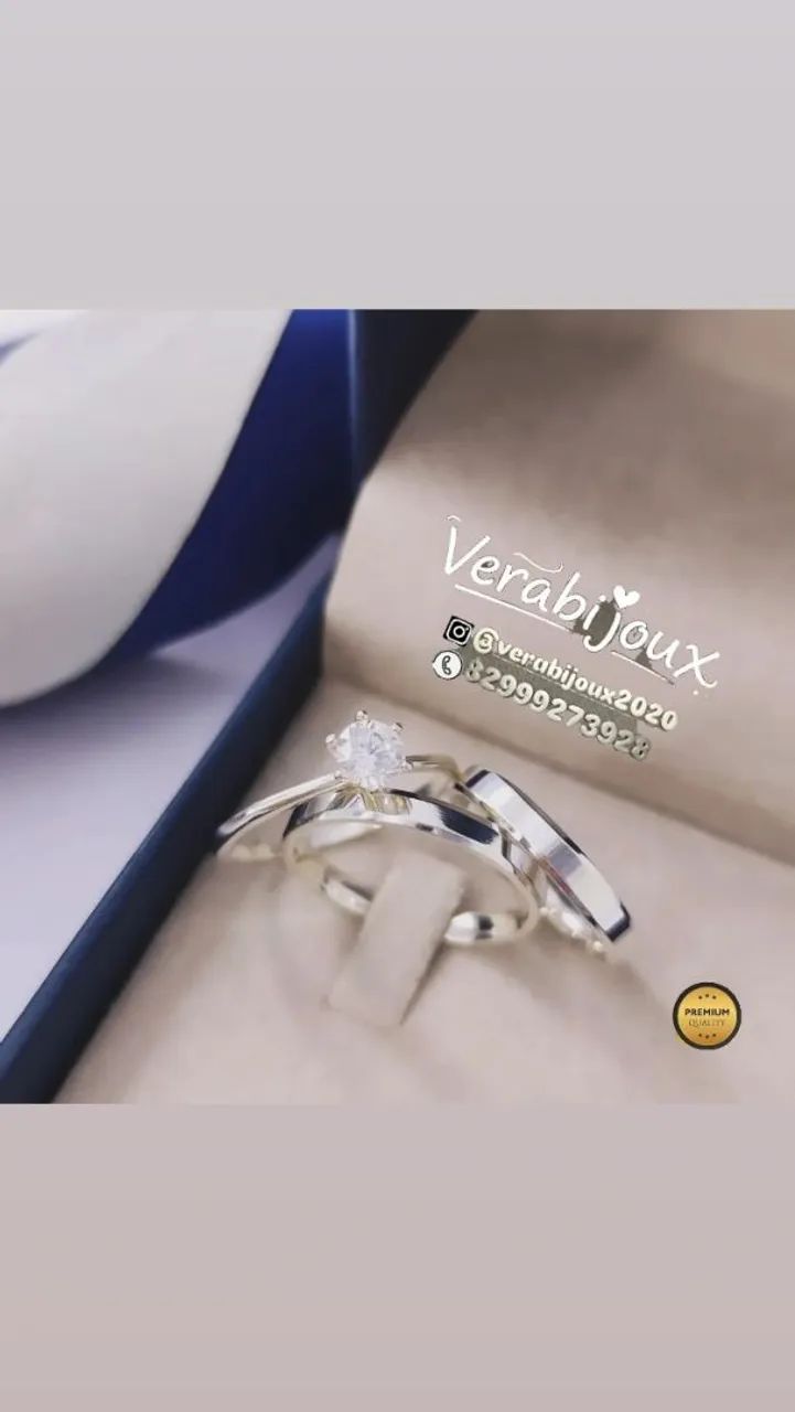 KIT TRIO DE ALIANÇAS NOIVADO E CASAMENTO  - Foto 5