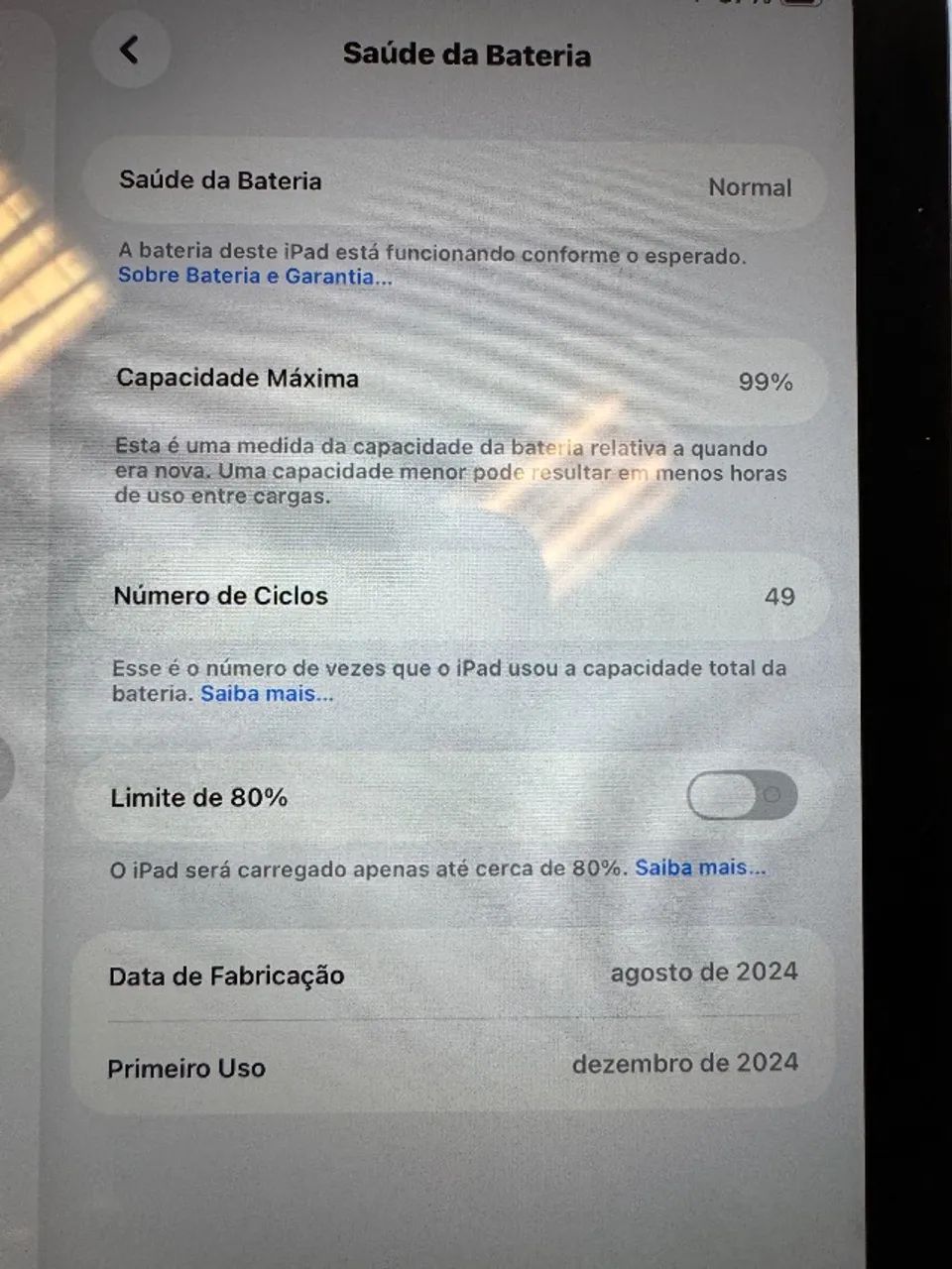 iPad mini 7 A17 Pro 128GB Wi-Fi, bateria 99%, com capa Apple - Foto 5