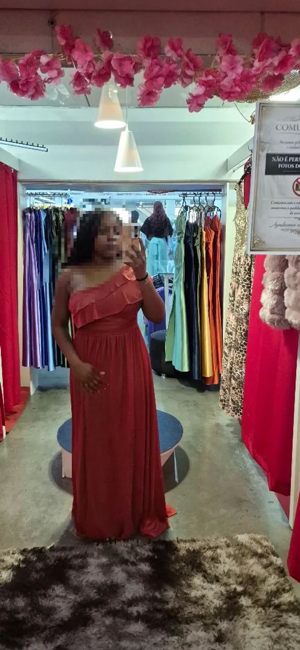 Vestido longo vermelho/coral