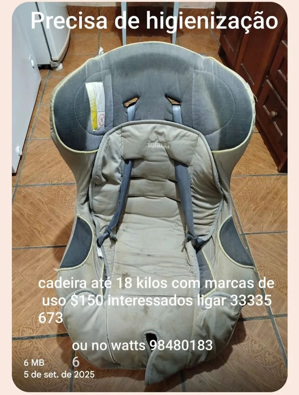 Cadeira bebê para carro 