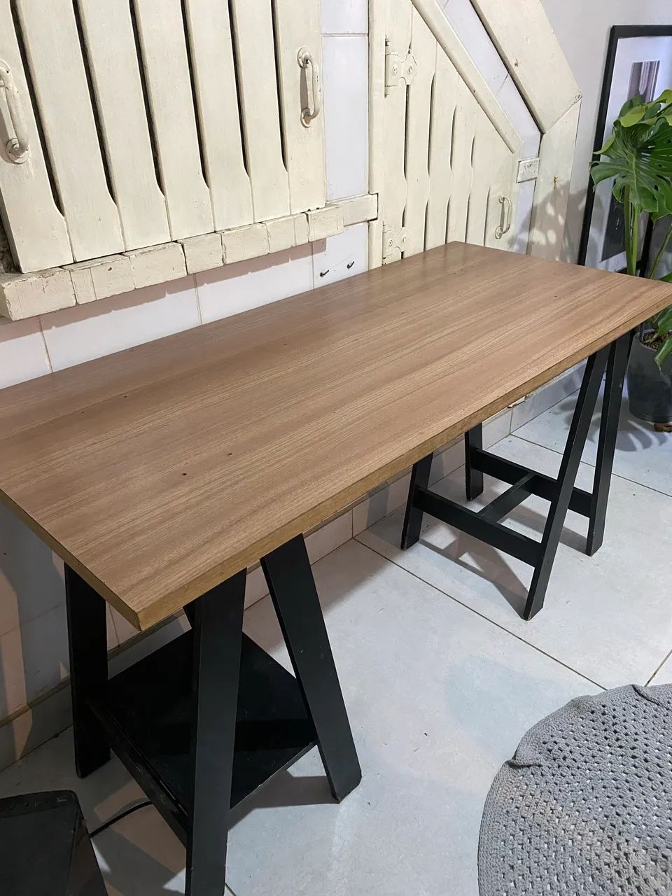 Mesa madeira estilo industrial  - Foto 2