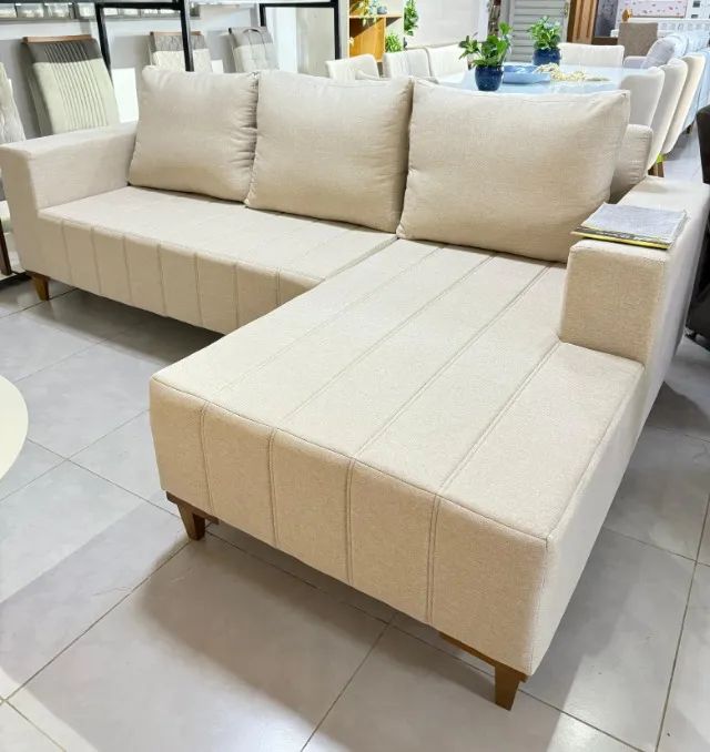 Sofá Sette 2.50 com Chaise Linho  - Foto 4