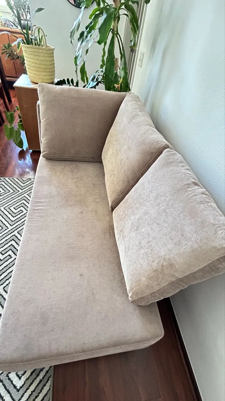 Divã / Chaise Contemporânea em Suede Fendi - Foto 3