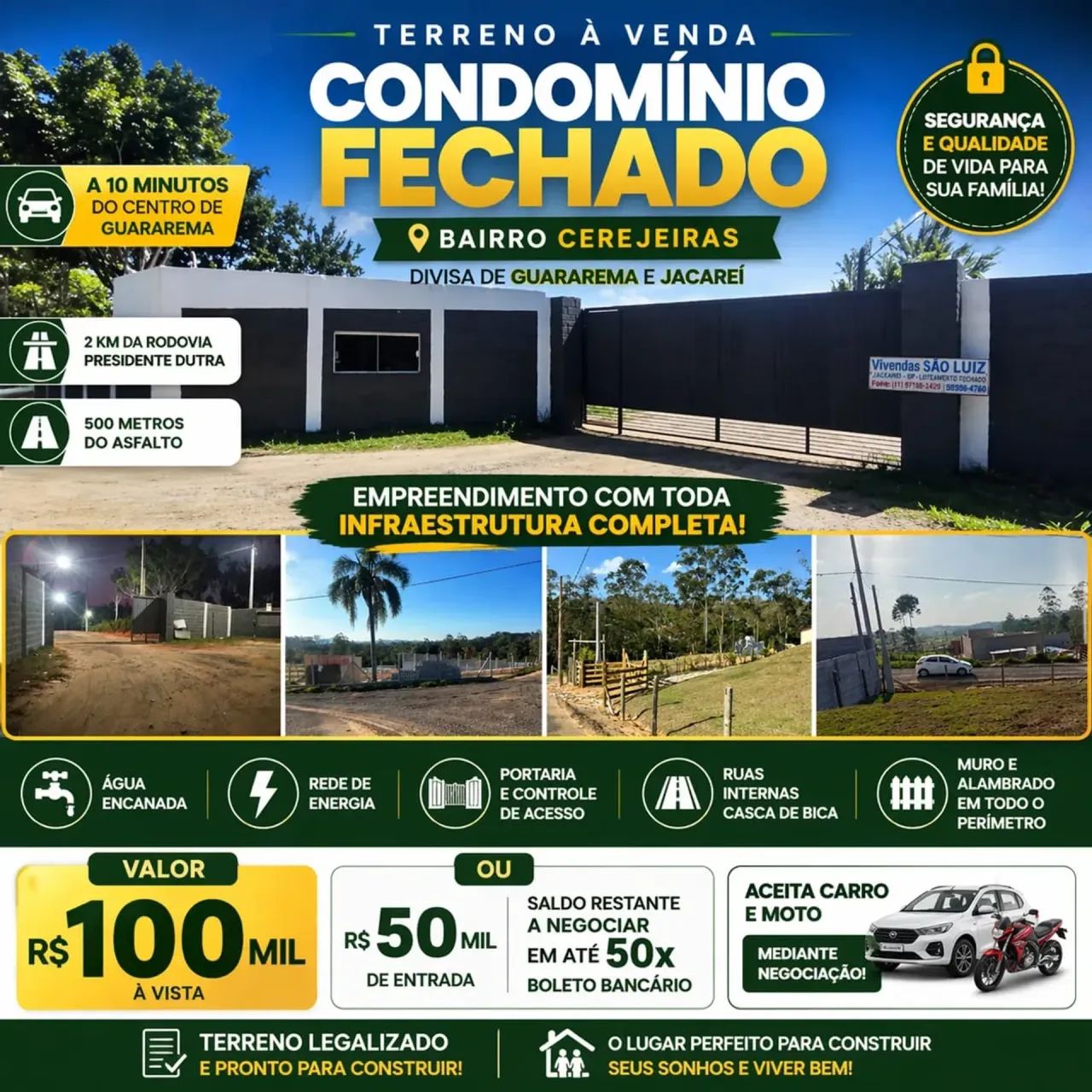 Vendo Terrenos a 10 minutos do Centro de Guararema