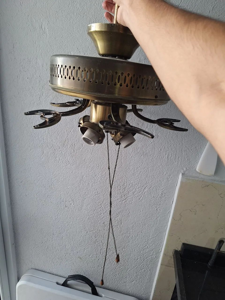Lustre e ventilador de teto bronze - Foto 3