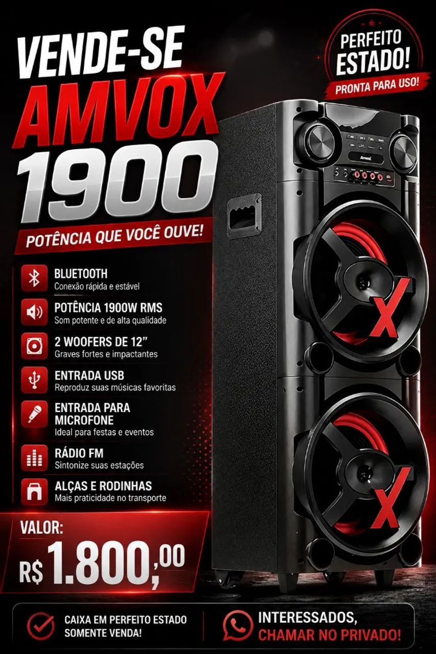 Caixa de som amvox 1900