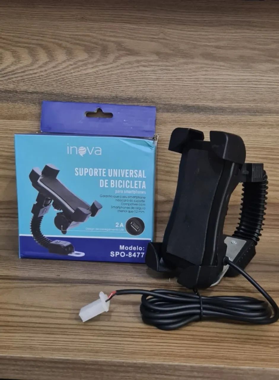 Suporte de celular para moto com entrada USB - Foto 2