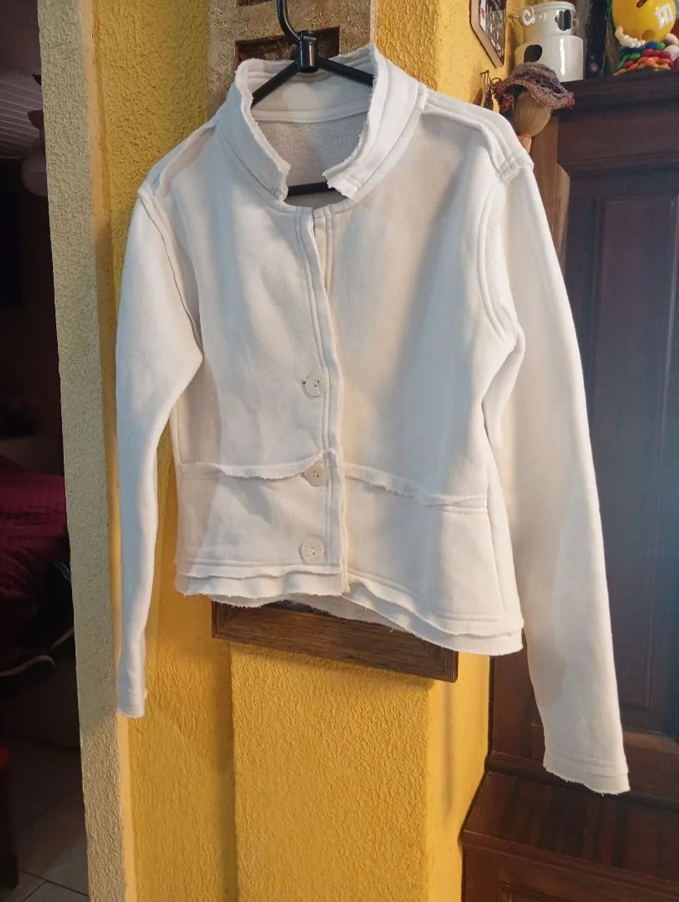 Casaquinho branco moletom com elastano M