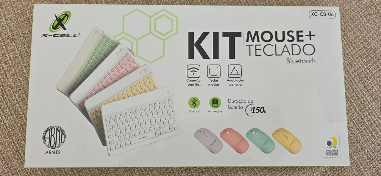 Kit Teclado e Mouse sem fio Bluetooth - Novo