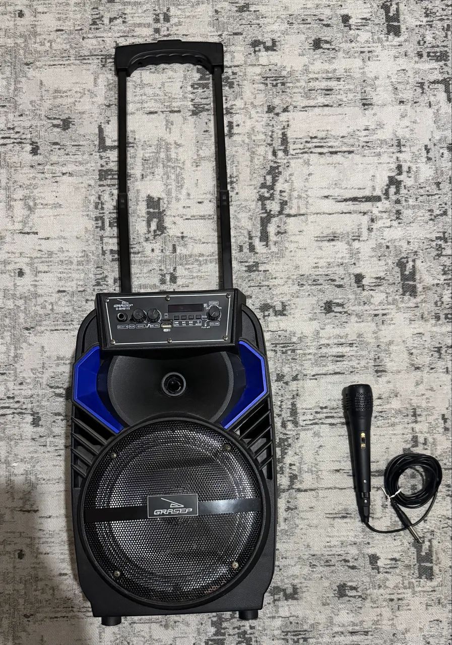 Caixa de Som Grasep Bluetooth 40W + Microfone - Foto 2