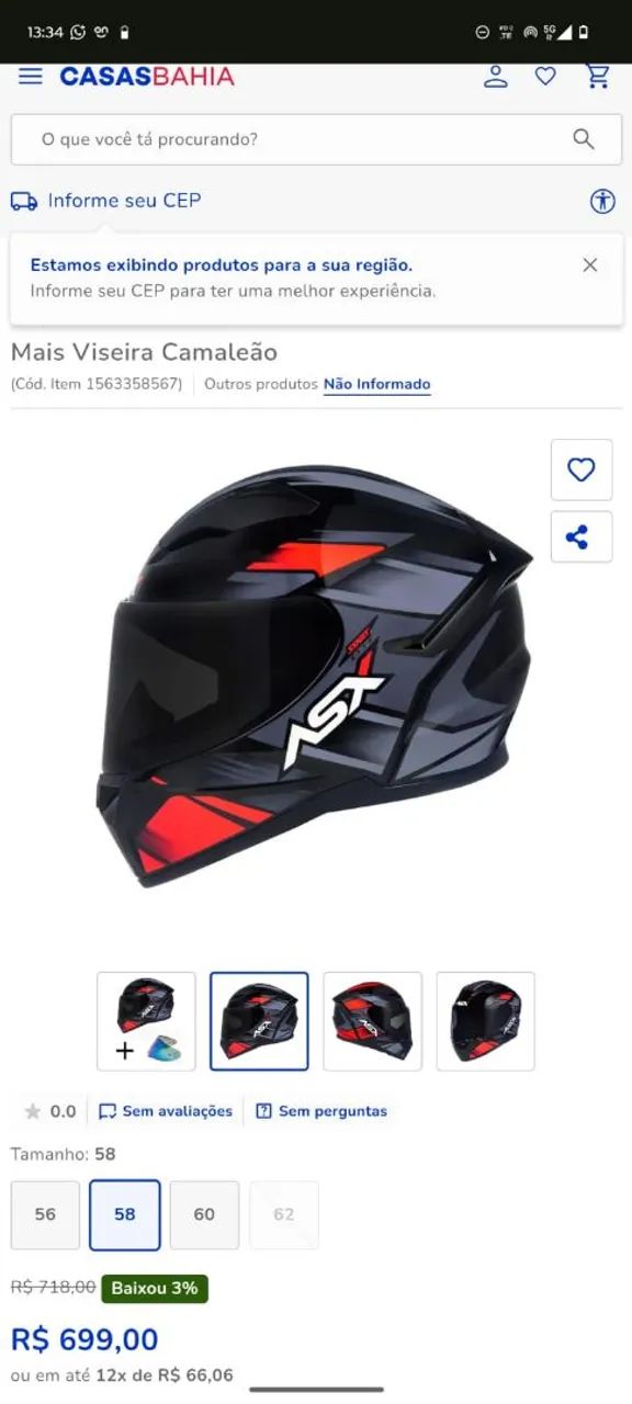 Capacete ASX preto