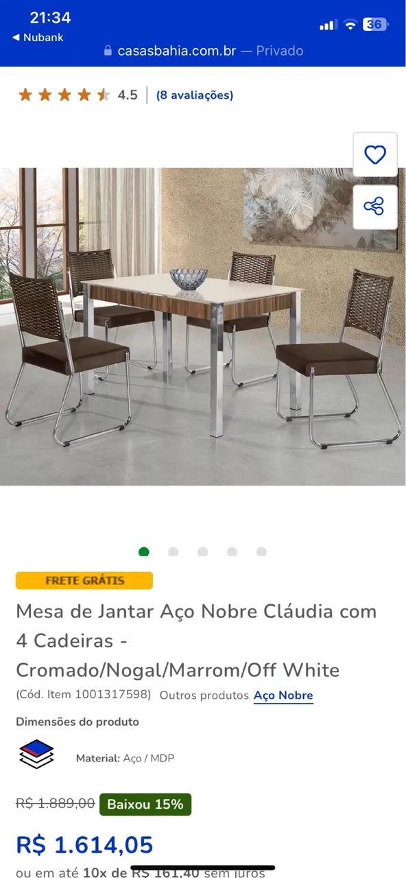Mesa de vidro