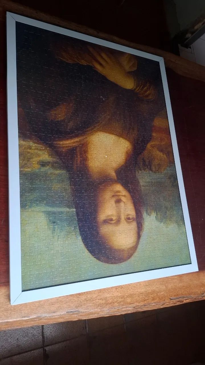 Quadro Mona Lisa - Quebra-cabeça Montado  - Foto 3