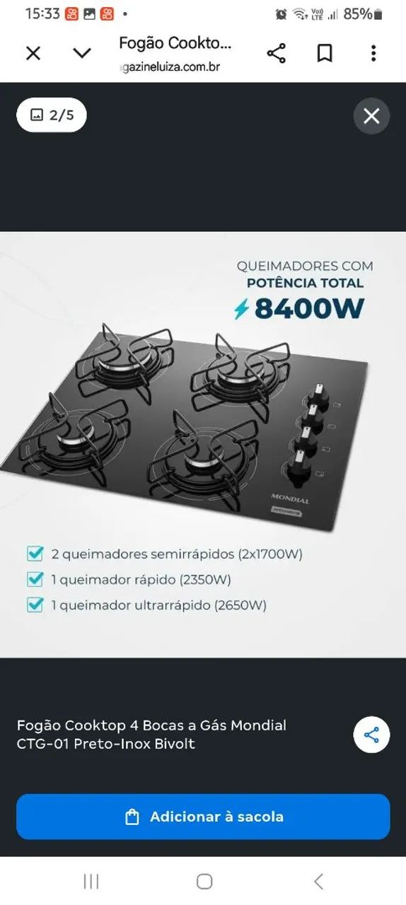 Fogao kooktop