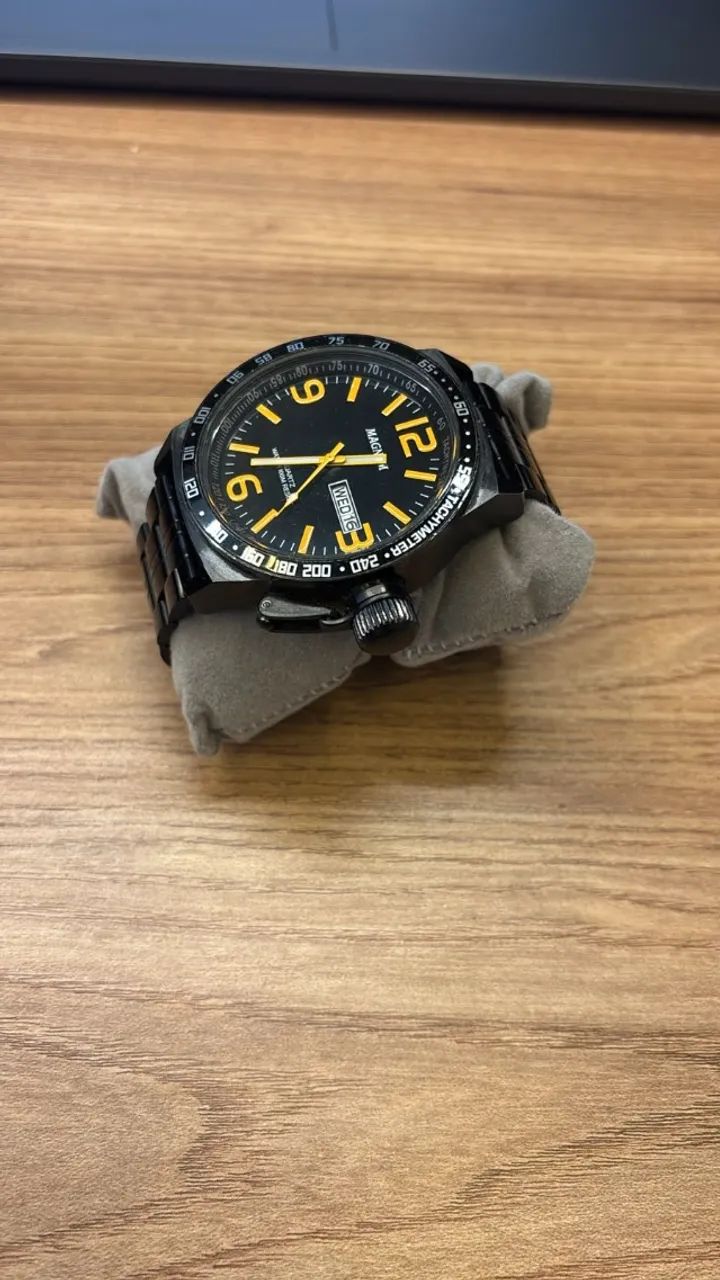 Relógio Masculino Magnum Grande Casual Black - Foto 5