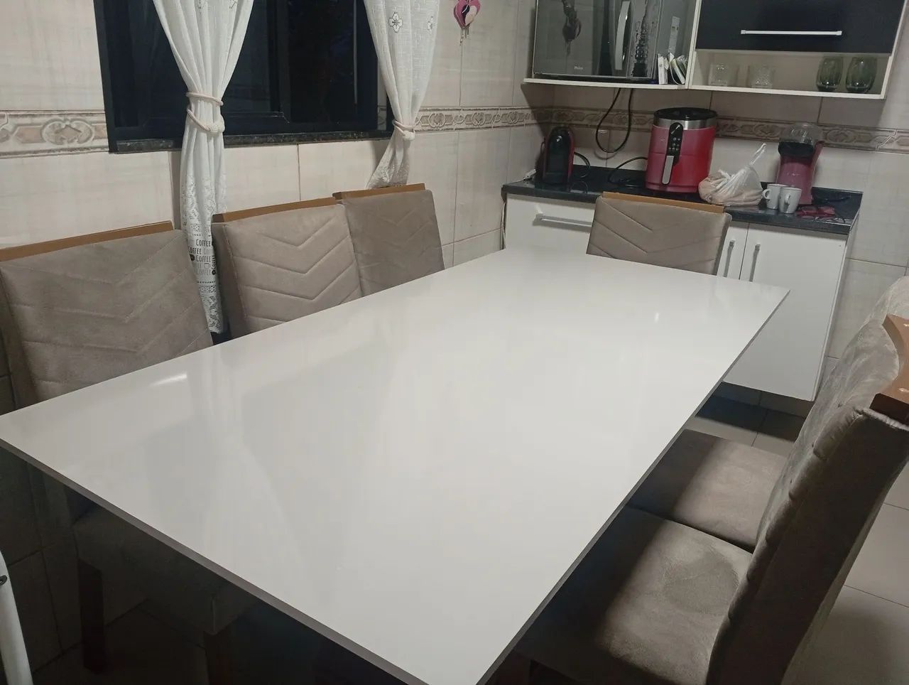Vendo linda Mesa Alvorada 6 cadeiras ,MDF - Foto 4