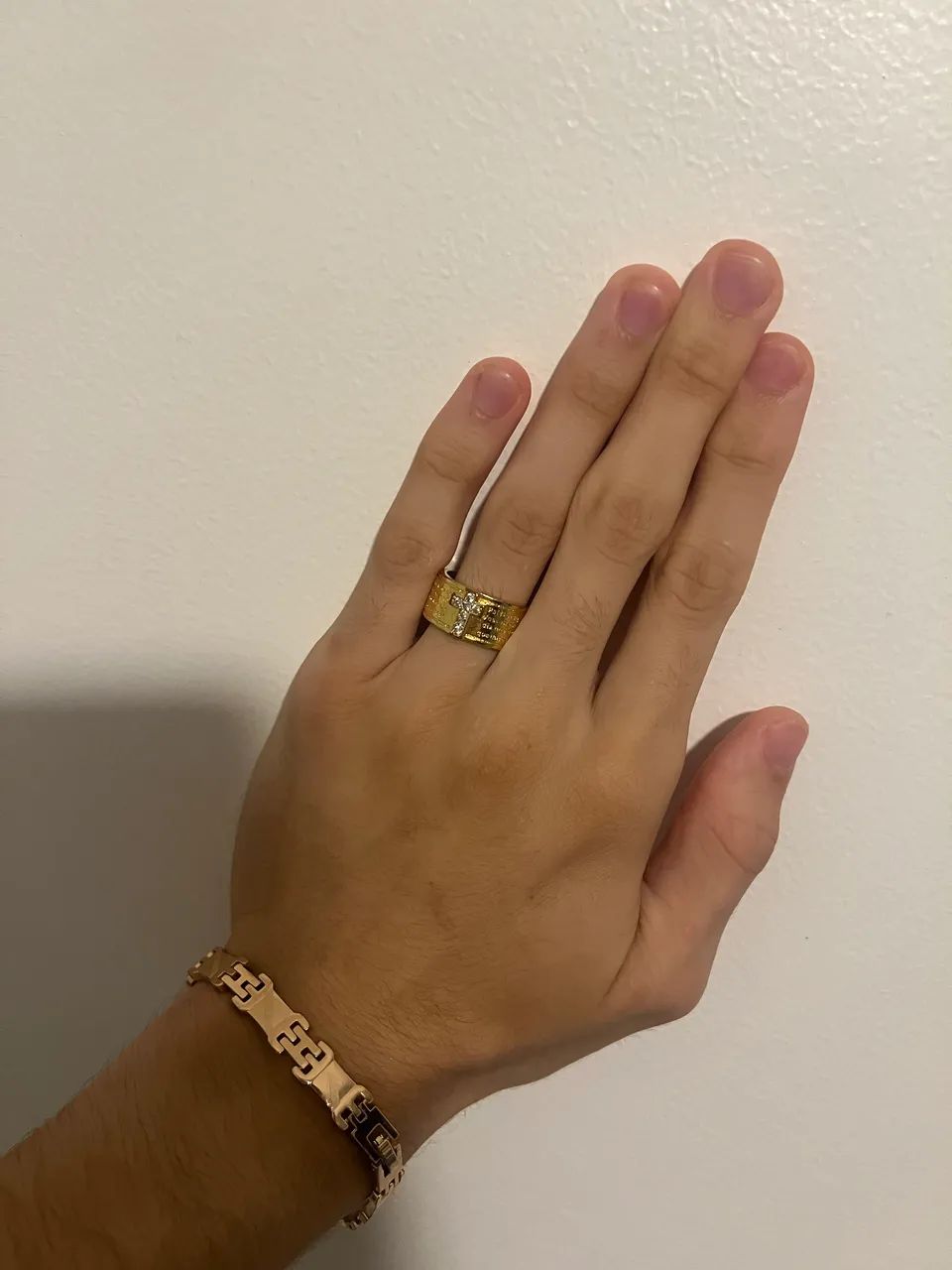 Anel e pulseira banhados a ouro