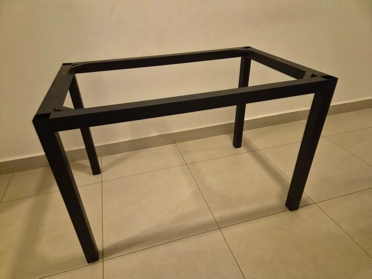 Base / Pé de Mesa Retangular em Alumínio Preto 110x75x75 cm - Foto 3