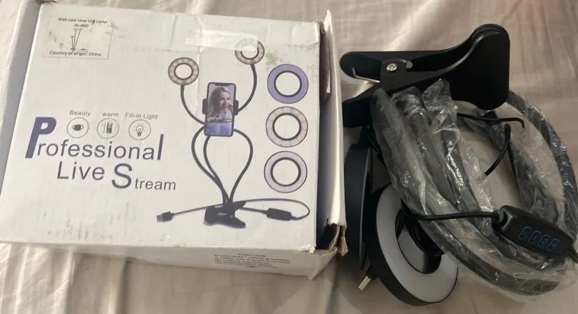 iluminador ring light led mesa prendedor celular selfie pret - Foto 4