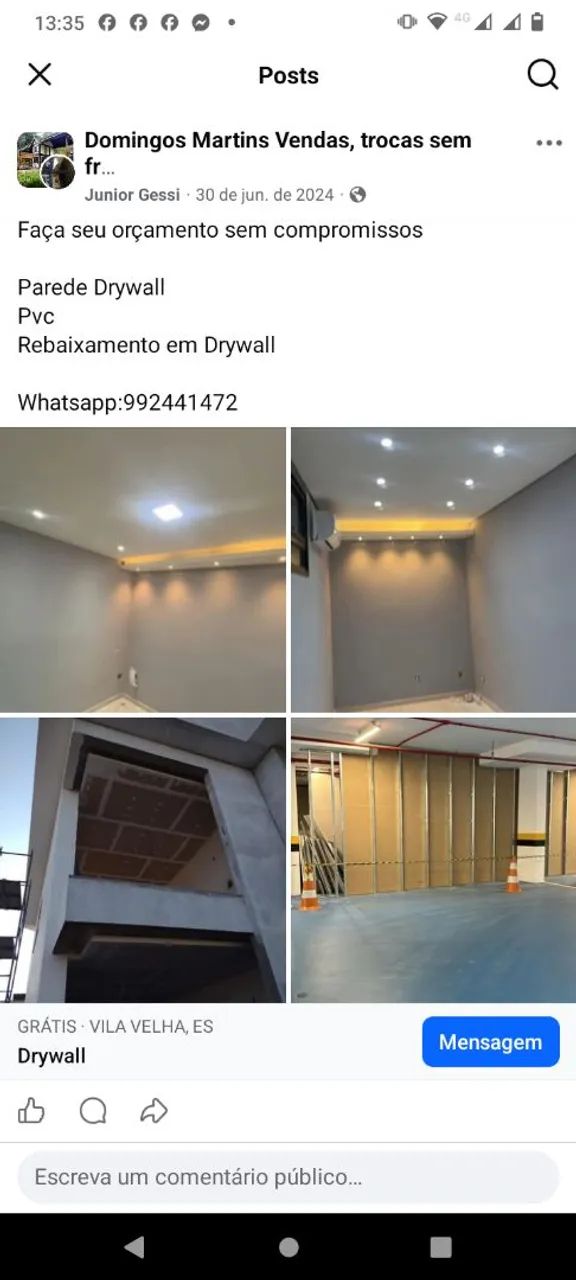 Drywall PVC forro mineral