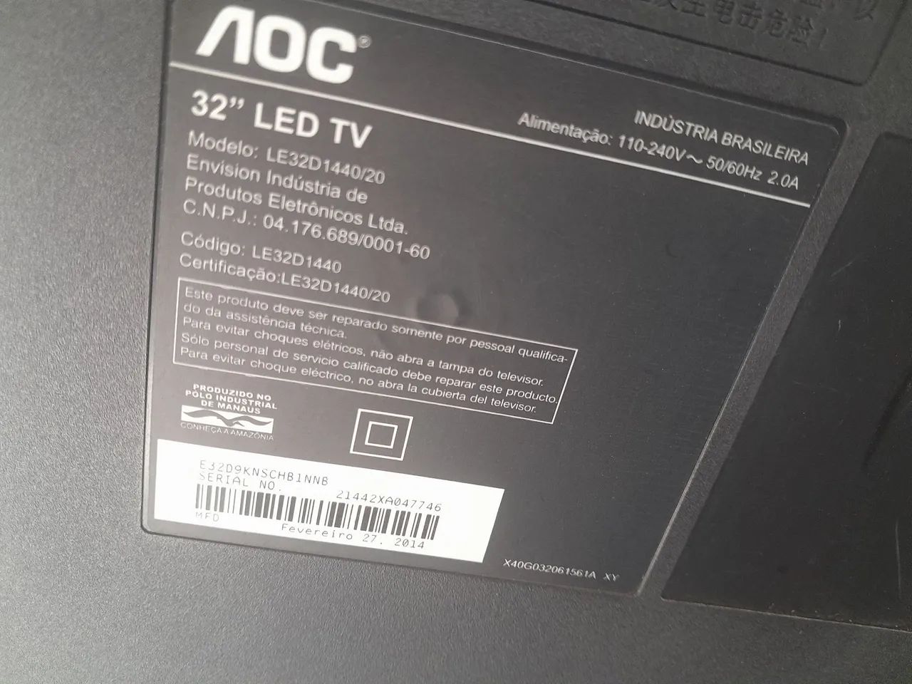 TELEVISÃO  AOC 32 DIGITAL  - Foto 2