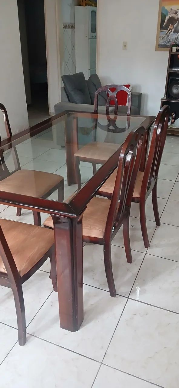 Mesa de Vidro 6 cadeiras  - Foto 4