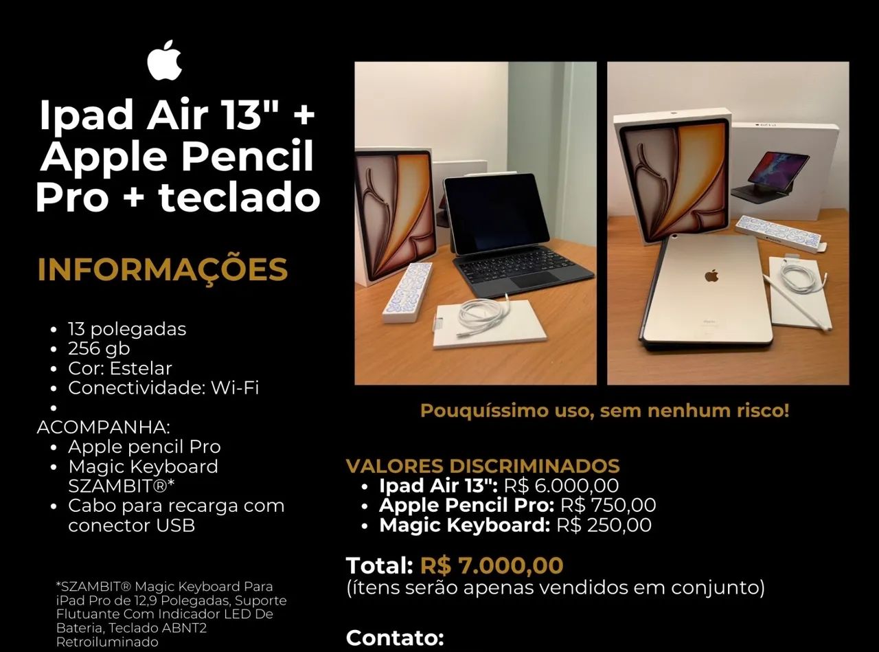 iPad Air 13 + Apple Pencil pro + Magic keyboard SZAMBIT (teclado) - Foto 4