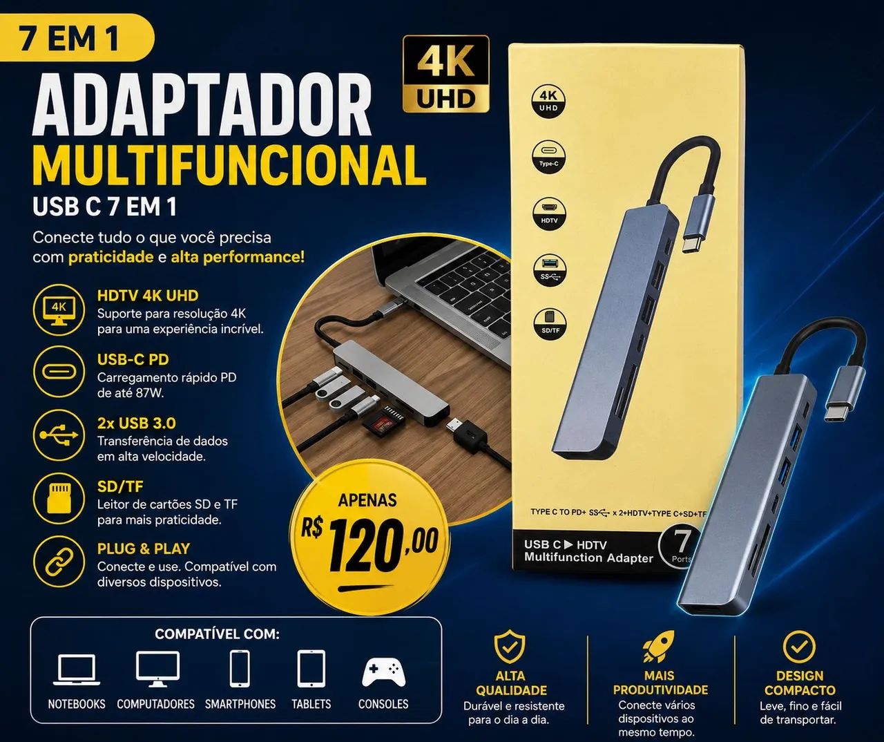  ADAPTADOR USB-C 7 EM 1