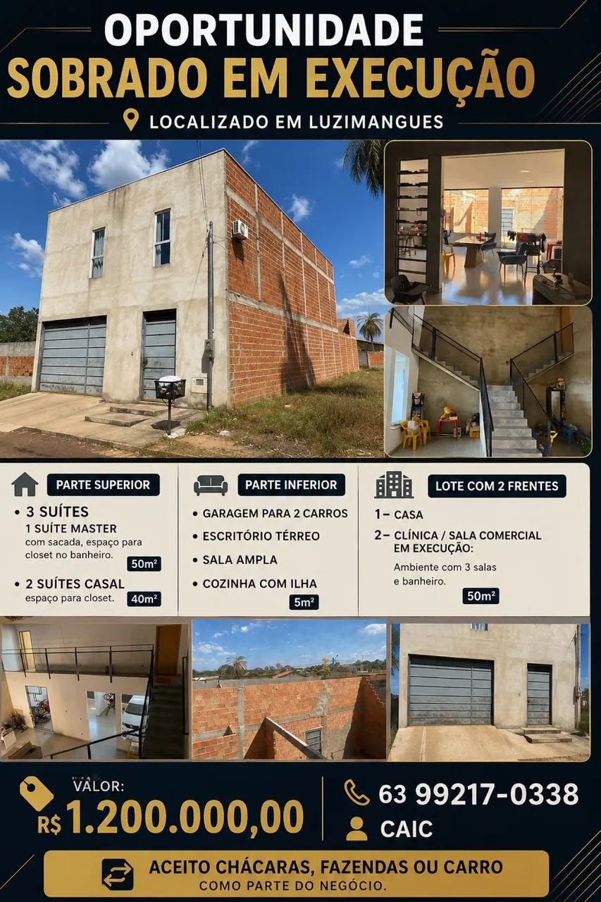 VENDO SOBRADO - LUZIMANGUES 