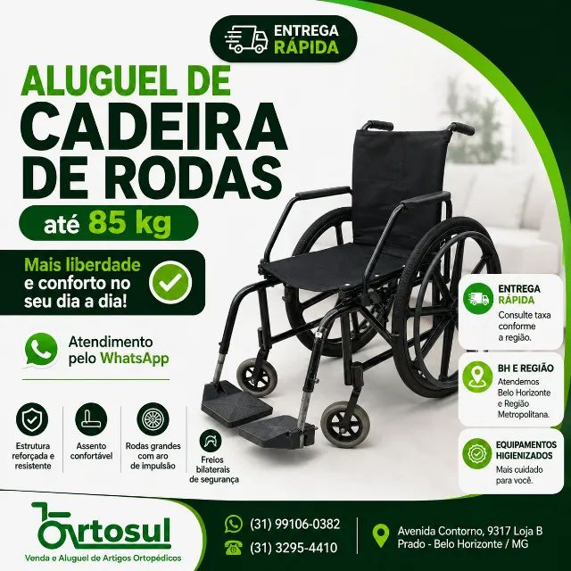 PRECISOU DE CADEIRA DE RODAS? ALUGUE NA ORTOSUL