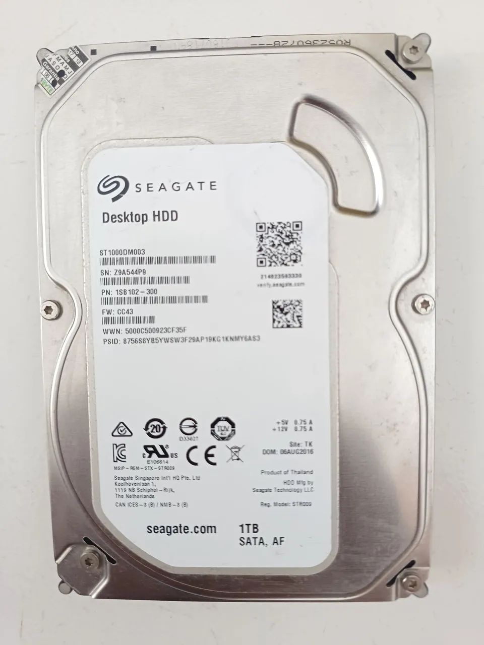 Hd seagate 1TB cftv dvr nvr cpu 
