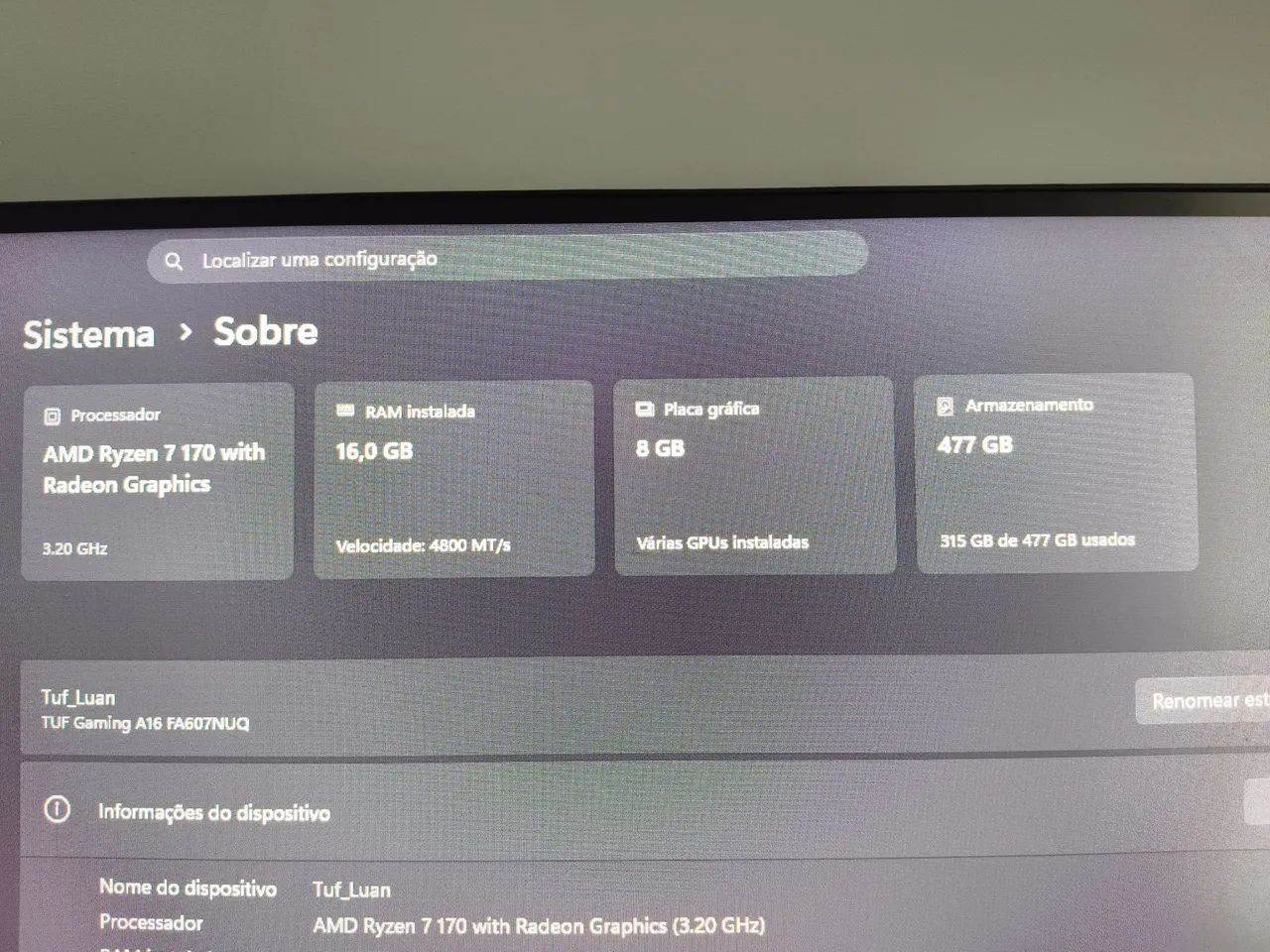 Asus Tuf gaming A16  - Foto 3