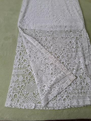 Vestido longo branco fendas nas laterais Tam. P - Foto 4