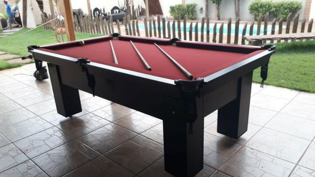Mesa Charme de Sinuca e Bilhar | Mesa Preta | Tecido Bordô |DIRX9959 - Foto 3