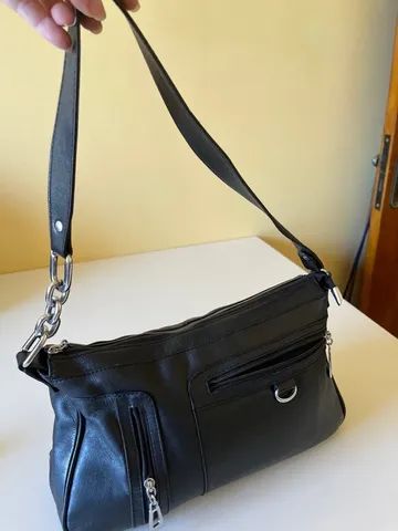 Bolsa de couro preta - Foto 4